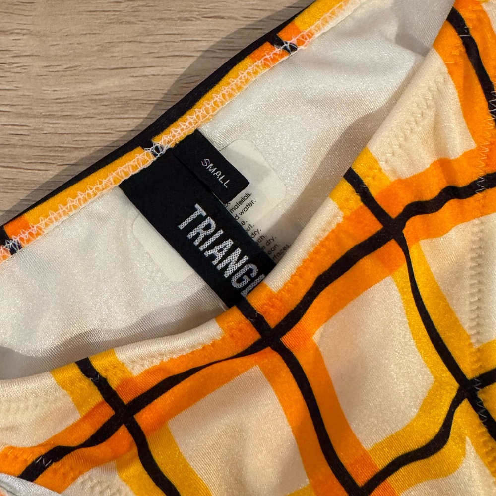 triangl swimwear Orange Plaid Tie-Side Bikini - Picture 3 of 3